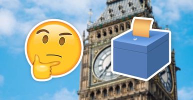 thinking face and ballot box emoji big ben